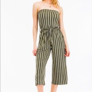 jumpsuit featuring an allover stripe print